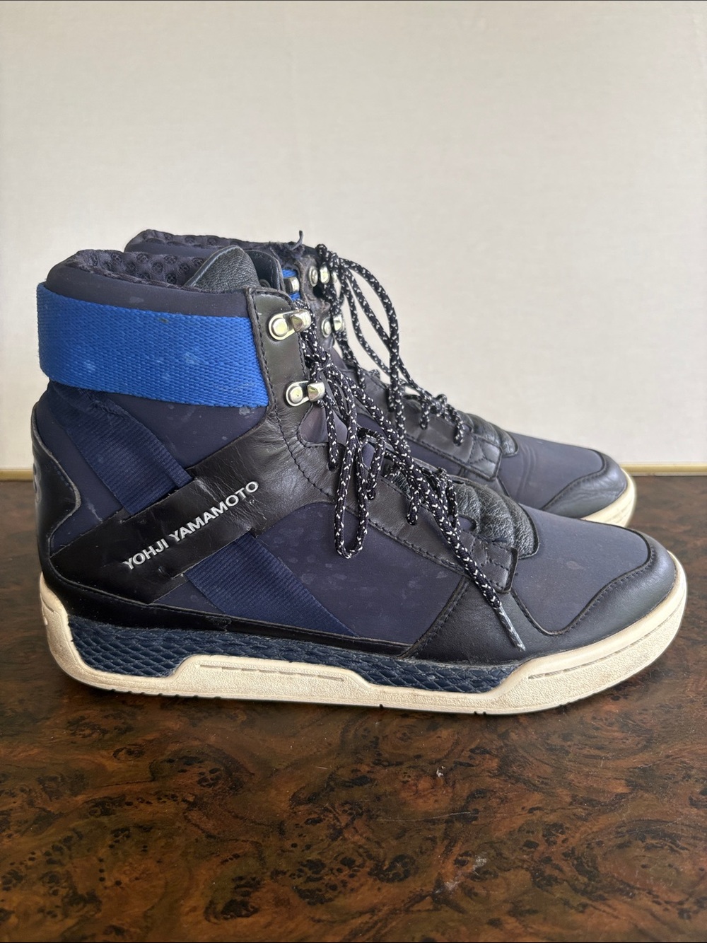 Yohji Yamamato Y3 Adidas leather high top shoes size 9